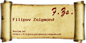 Filipov Zsigmond névjegykártya